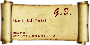 Gani Dávid névjegykártya